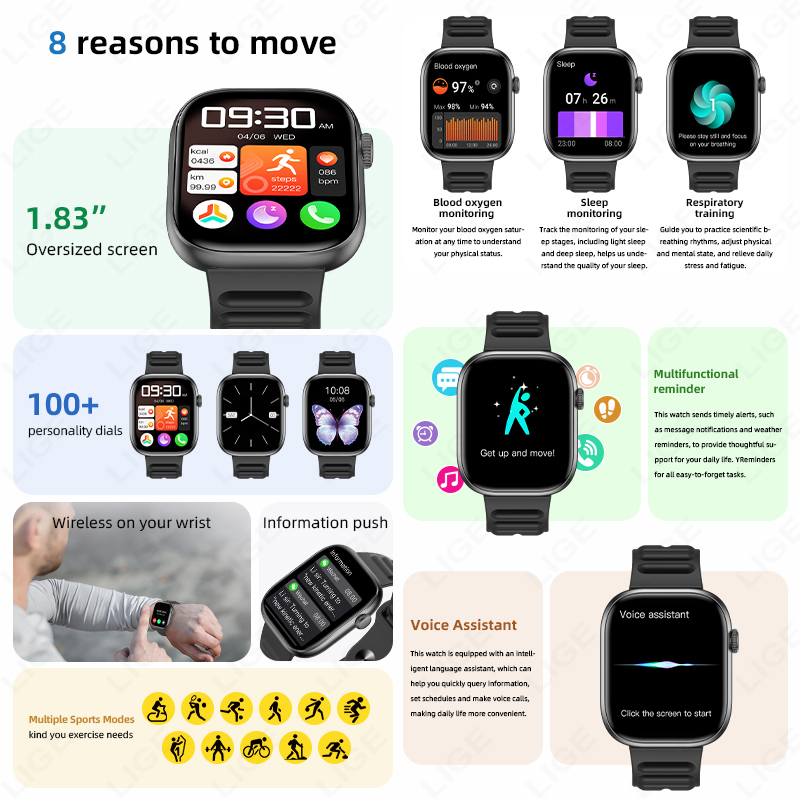 LIGE Akıllı Saat Erkek 1.83” H - Smartwatch Custom incelemesi ve fiyatı